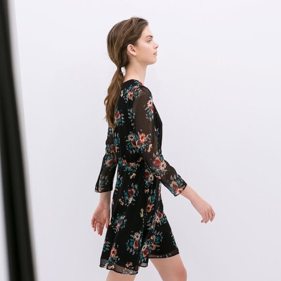 ZARA Floral Flowy Dress - Size S - Picture 4 of 7
